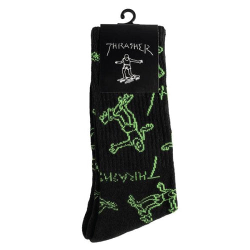 Thrasher Gonz Logo Crew Socks Black/Green