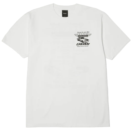 HUF X GReedy Body Works Tee - White front