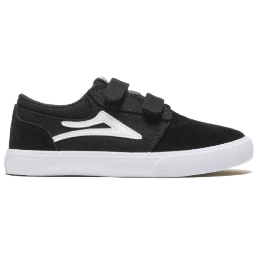 Lakai Griffin Kids Skate Shoe - Black/White