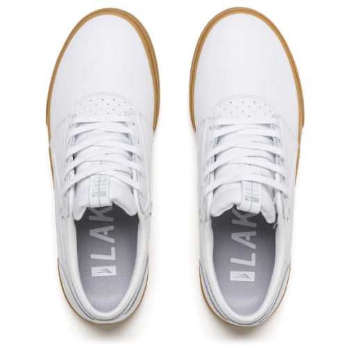 Lakai Griffin Skateboarding Shoe - White/Gum Leather