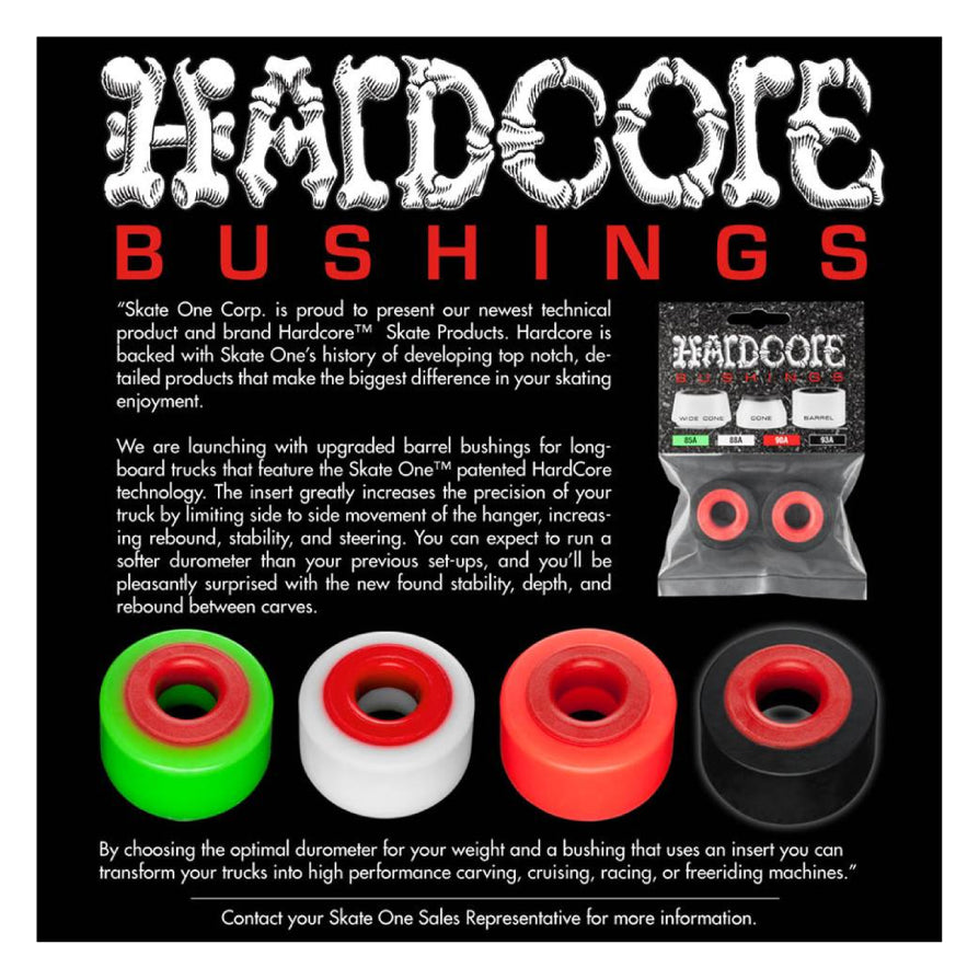 Bones Hardcore Barrel Bushings White/Red 88A