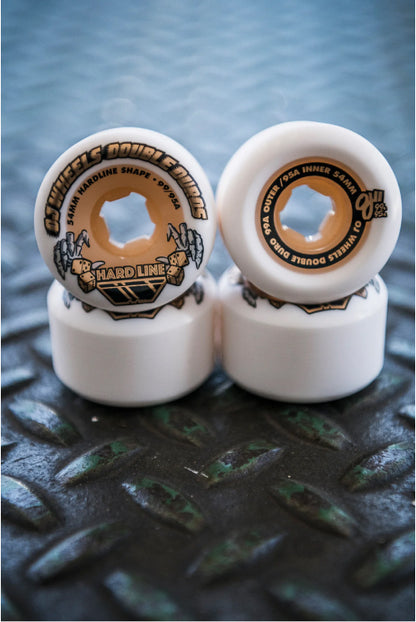 OJ Double Duro Hardline White/Gum Wheels 54MM 99A/95A photo