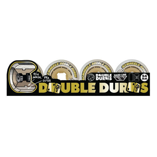 OJ Double Duro Hardline White/Gum Wheels 54MM 99A/95A set