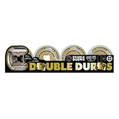 OJ Double Duro Hardline White/Gum Wheels 54MM 99A/95A set