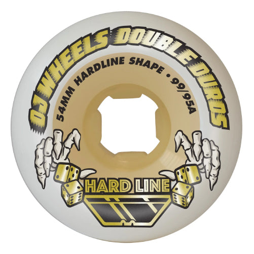 OJ Double Duro Hardline White/Gum Wheels 54MM 99A/95A outside