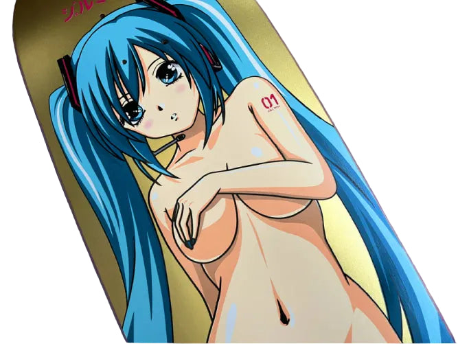 Hook-Ups Jeremy Klein Hatsune Skateboard Deck Gold 9.5"
