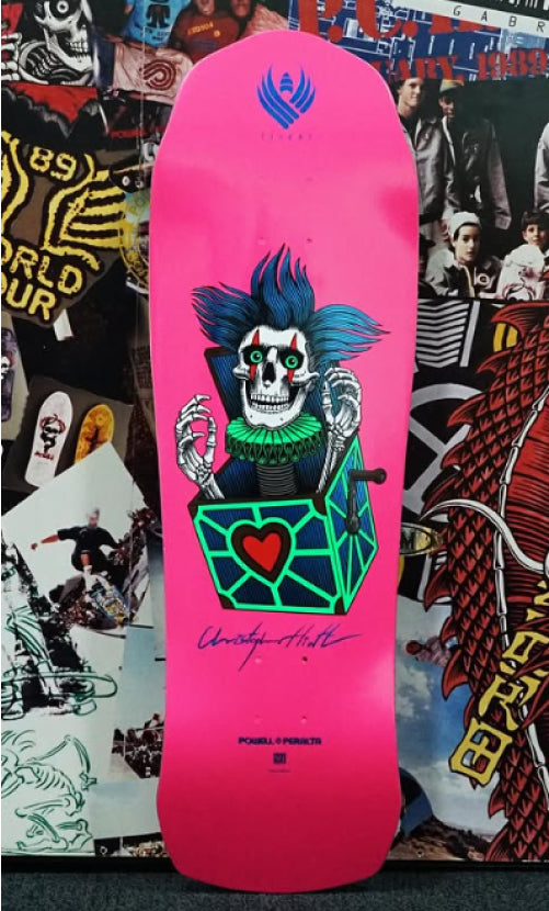 Powell Peralta Hiett Skull Flight Pink Skateboard Deck 9.5"
