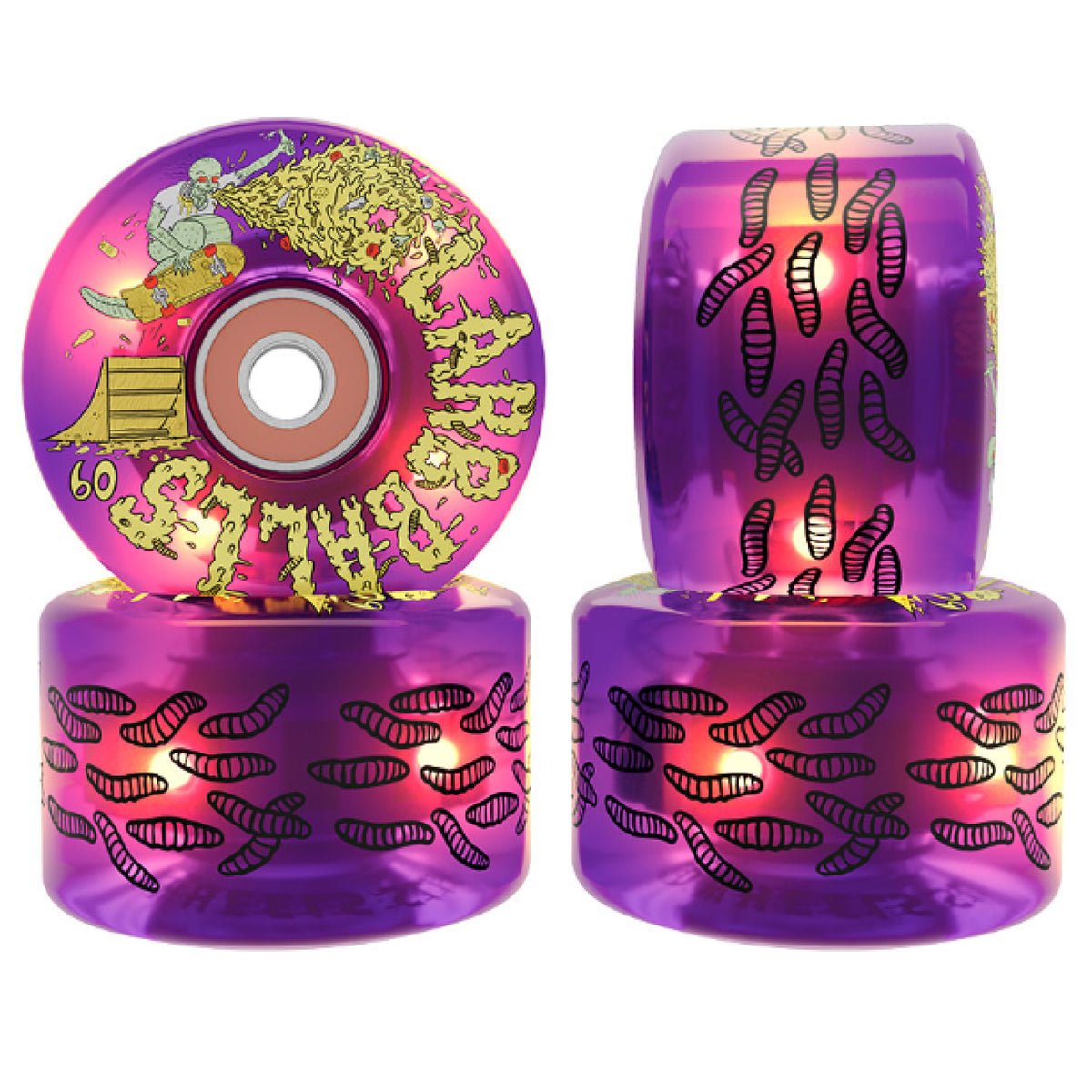 Slime Balls OG Slime *Light Ups* Sam Hitz Skateboard Wheels 60MM 78A set