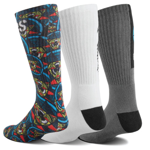 Etnies X Thomas Hooper 3 Pack Crew Socks - Black/White/Multi