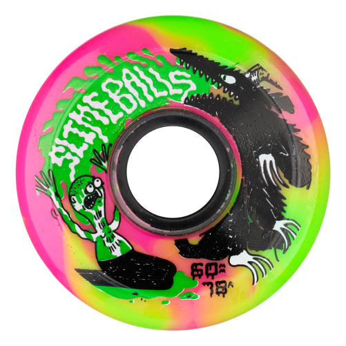Santa Cruz OG Slime Balls Jay Howell Skateboard Wheels Pink/Green Swirl 60MM 78A