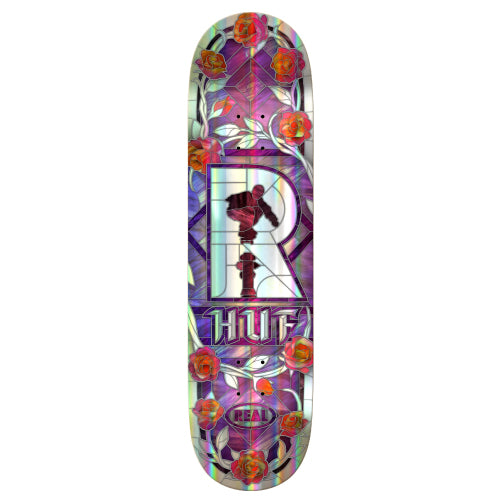 Real X HUF Cathedral Holographic Skateboard Deck 8.25" full bottom