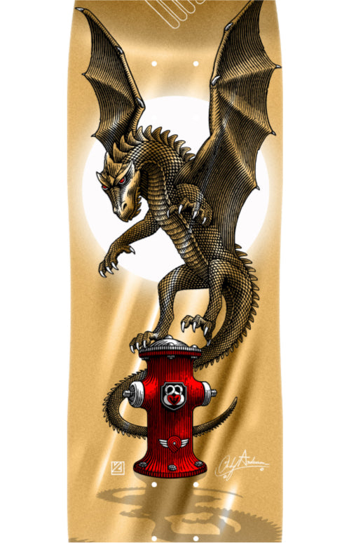 Powell Peralta Andy Anderson Hydrant Vajra Flight Skateboard Deck Gold 8.4"