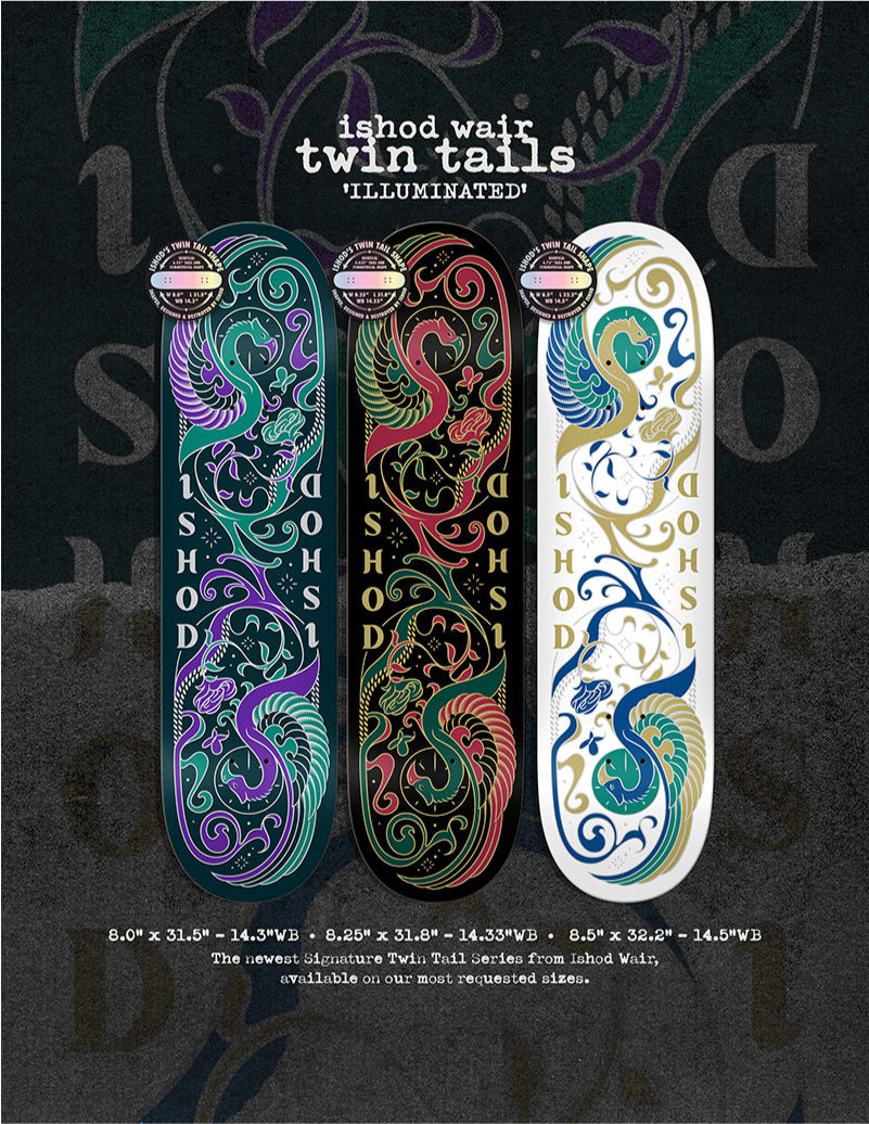 Real Ishod Illuminated Twin Tail Skateboard Deck 8.0"