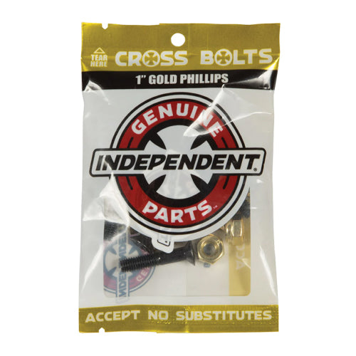 Independent Phillips Cross Bolts Hardware Black, Gold 1"