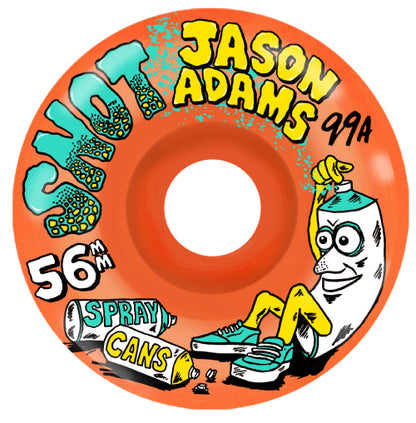 Snot Conical Jason Adams Spray Cans Wheels Neon Orange 56MM 99A