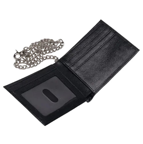 Jacuzzi PU Leather Bi-Fold Chain Wallet open