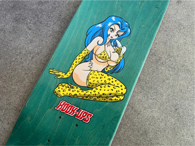 Hook-Ups Jungle Girl Skateboard Deck 8.25" top close