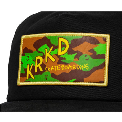 Krooked Kamo Trucker Snapback Hat - Black patch