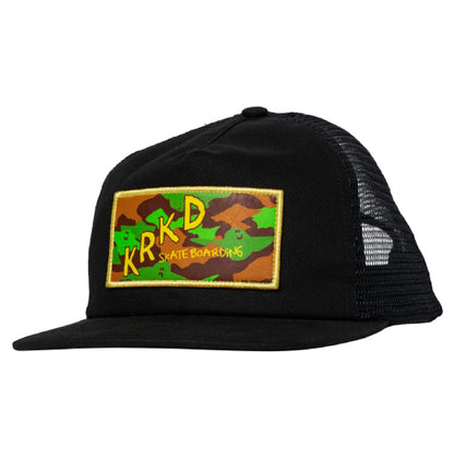 Krooked Kamo Trucker Snapback Hat - Black front