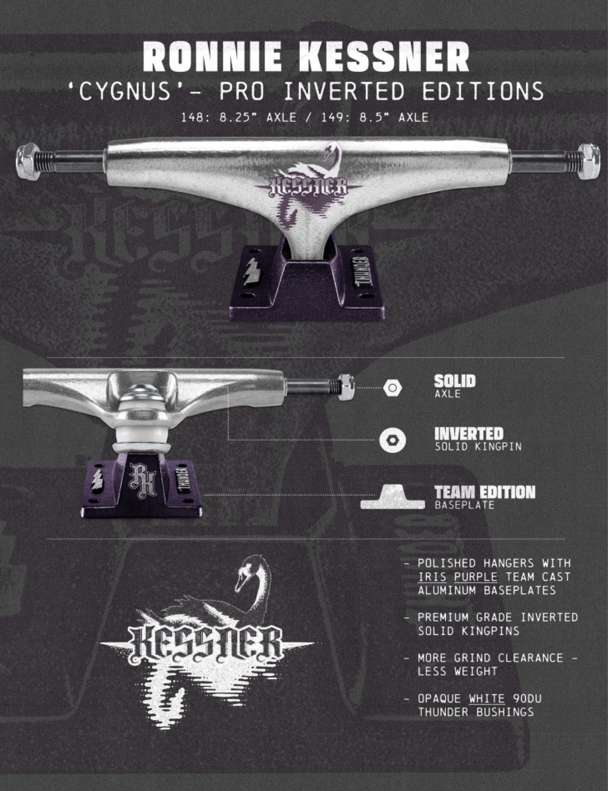 Thunder Inverted Edition Kessner Cygnus Trucks (Set of 2) specs