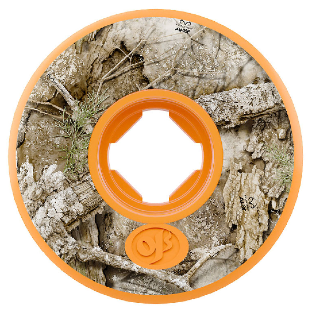 OJ X Realtree APX Keyframe 2 Wheels Orange 56MM 92A outside