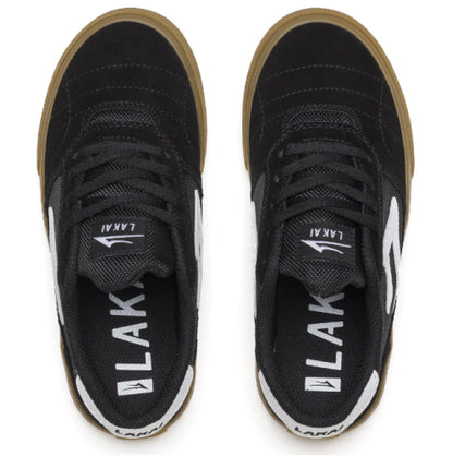 Lakai Cambridge Kids Skate Shoe - Black/Gum Suede