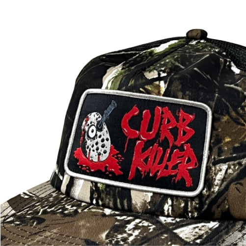 Heroin Curb Killer Trucker Snapback Hat Camo Patch