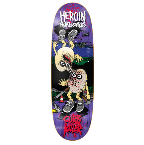 Heroin Curb Killer 9 Egg Skateboard Deck 10" full bottom