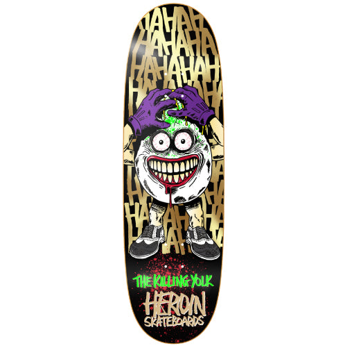 Heroin Killing Yolk Symmetrical Skateboard Deck Gold Foil 9.25"
