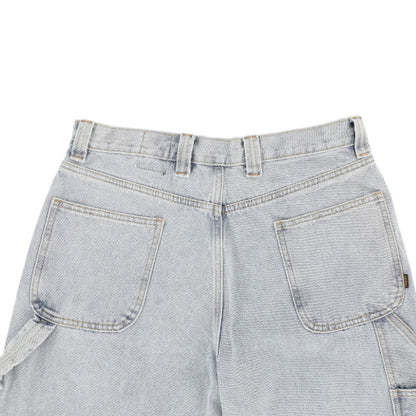 Krooked Koffin Carpenter Pant - Bleached Denim back pockets