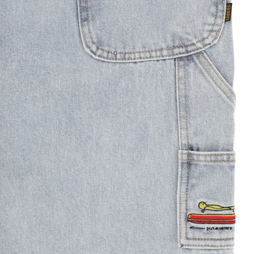 Krooked Koffin Carpenter Pant - Bleached Denim graphic