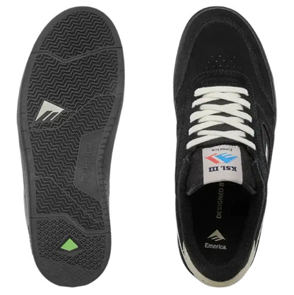 Emerica KSL III Skate Shoe - Black/Black bottom top