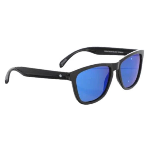Glassy Leonard Polarized Sunglasses - Black/Blue Mirror