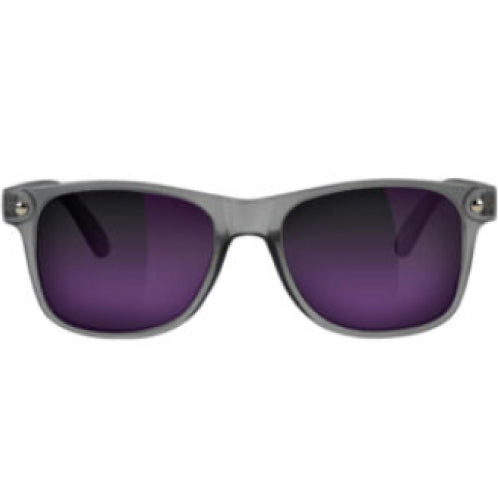 Glassy Leonard Polarized Sunglasses - Transparent Dark Grey/Purple Mirror