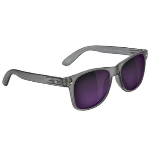 Glassy Leonard Polarized Sunglasses - Transparent Dark Grey/Purple Mirror