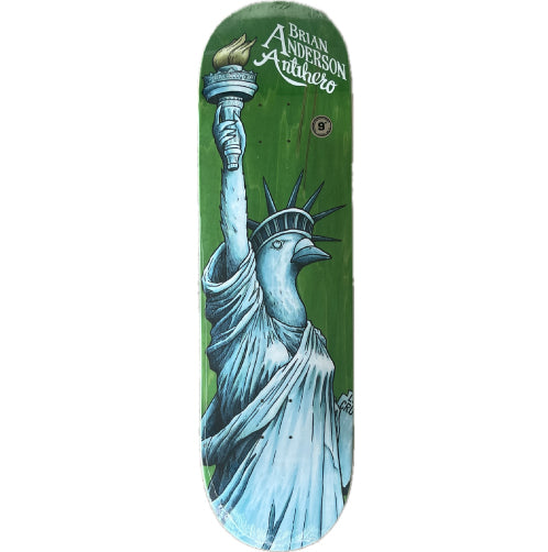 Antihero B.A. Libirdty Skateboard Deck 9.0" green veneer