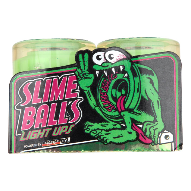 Santa Cruz *Light Ups* OG Slime Balls Jelly Fish Skateboard Wheels GITD 60MM 78A packaging
