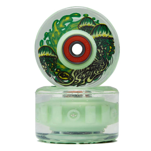 Santa Cruz *Light Ups* OG Slime Balls Jelly Fish Skateboard Wheels GITD 60MM 78A stack