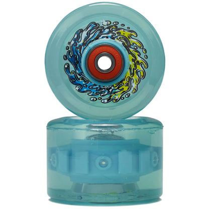 Santa Cruz *Light Ups* OG Slime Balls Skateboard Wheels Transparent Blue 66MM 78A