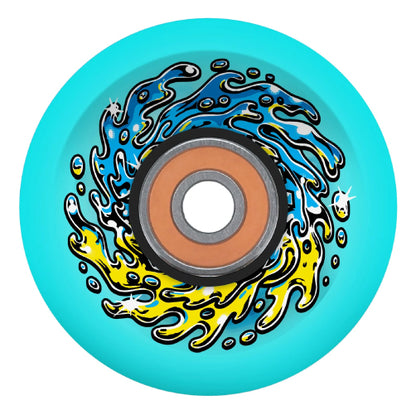 Santa Cruz *Light Ups* OG Slime Balls Skateboard Wheels Transparent Blue 66MM 78A front