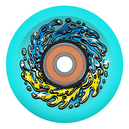Santa Cruz *Light Ups* OG Slime Balls Skateboard Wheels Transparent Blue 66MM 78A front