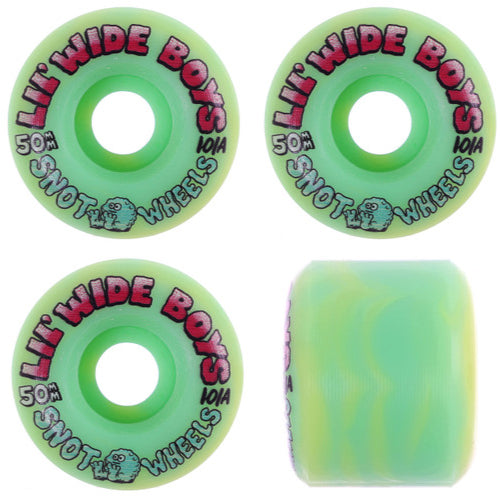 Snot Lil' Wide Boys Wheels Green/Yellow Swirl 50MM 101A