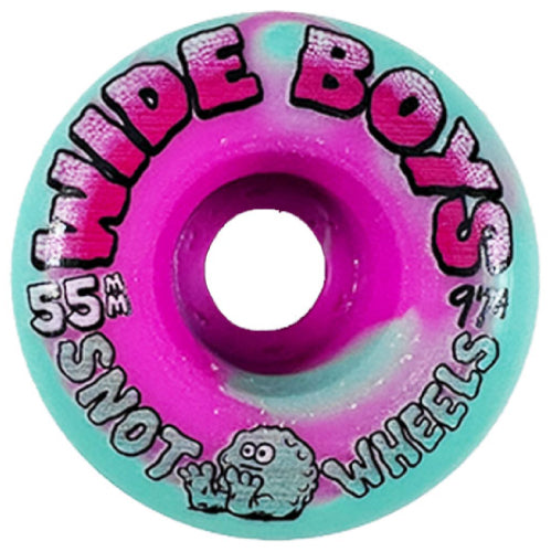 Snot Lil' Wide Boys Wheels Teal/Pink Swirl 55MM 97A