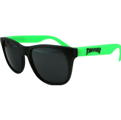 Thrasher Logo Sunglasses - Black/Neon Green
