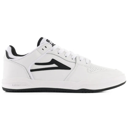 Lakai Telford Low Skate Shoe - White/Black Leather