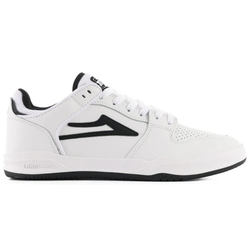 Lakai Telford Low Skate Shoe - White/Black Leather