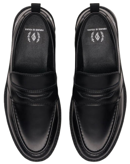 Hours is Yours Cohiba Dollin Lug Loafer - Premium Black Leather top