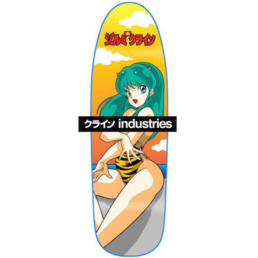 Hook-Ups Jeremy Klein Lum Chan at the Beach Shaped Skateboard Deck Blue Dipped 9.5" censored
