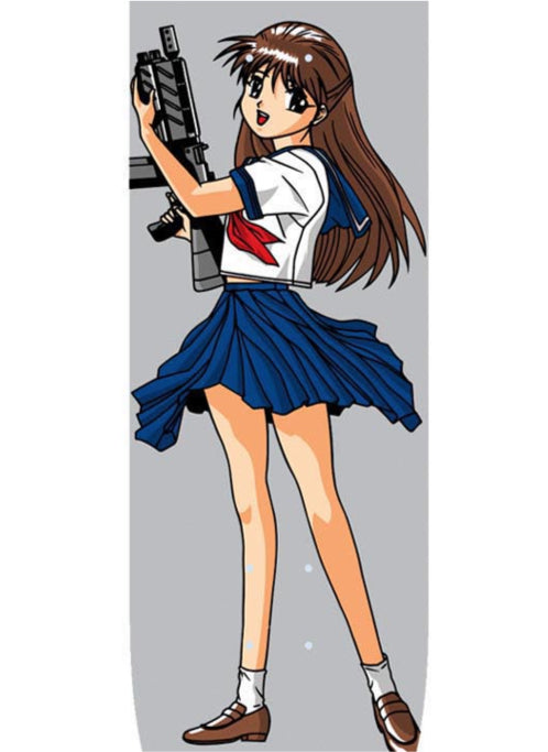 Hook-Ups Machine Gun Girl Skateboard Deck 8.25" close