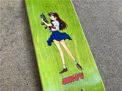 Hook-Ups Machine Gun Girl Skateboard Deck 8.25"